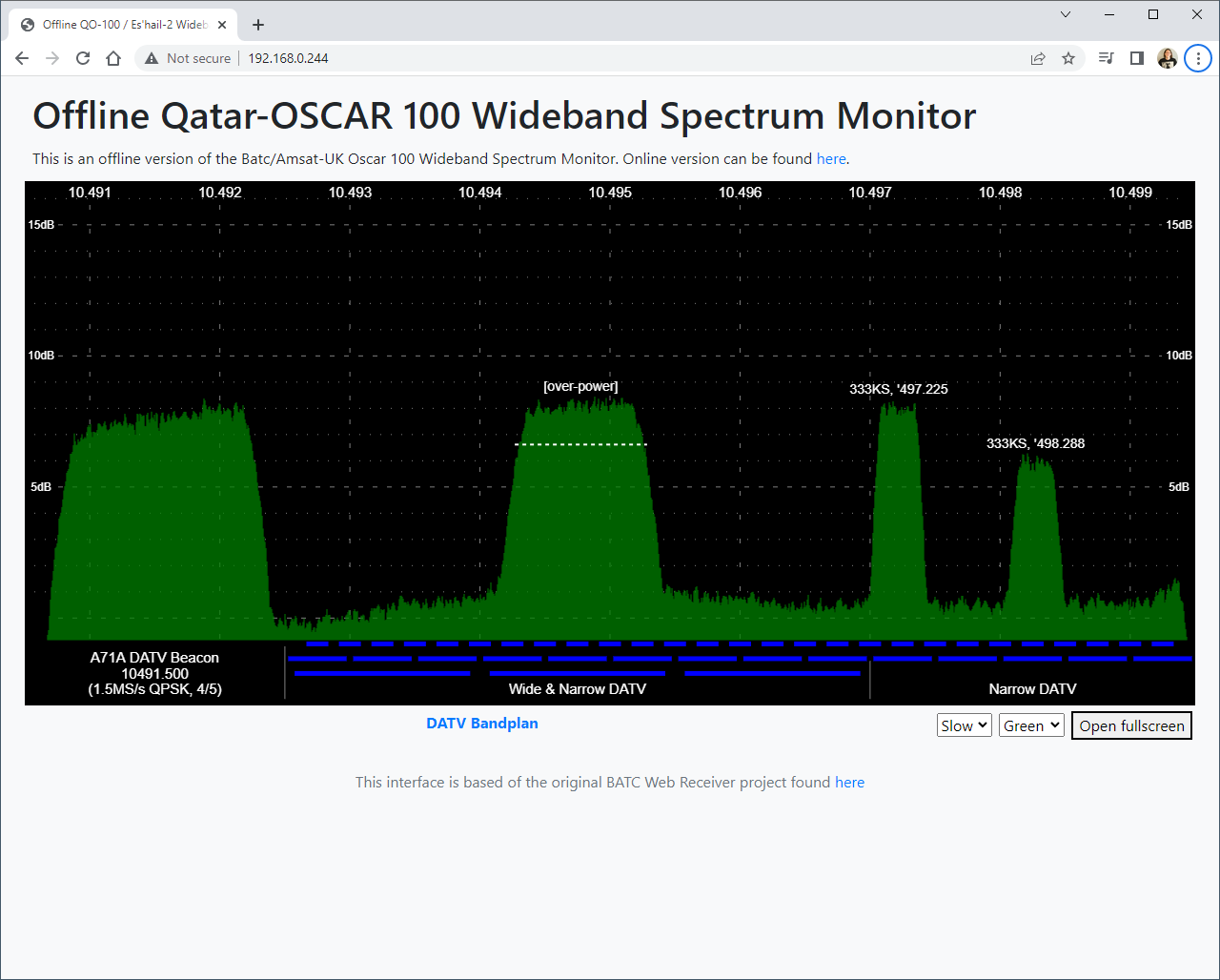 Local Offline Wideband Spectrum Monitor